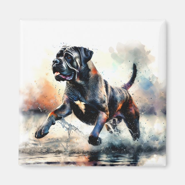 Imán Perro Cane Corso acuarela (Frente)