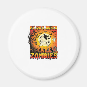 Imán Perro Caza Zombies Halloween Fantasmas Bruja Luna