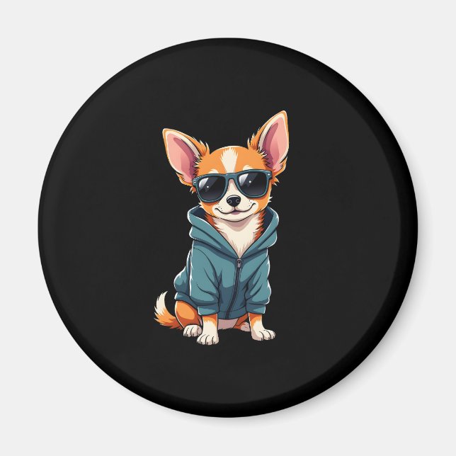 Imán Perro chihuahua gracioso distrado fácilmente por u (Frente)