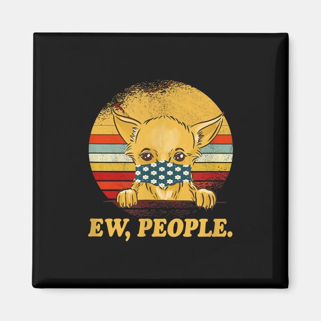 Imán perro chihuahua nuevas personas perro con mascaril (Frente)