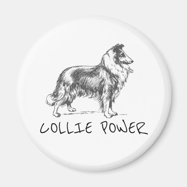 Imán Perro collie "poder collie" (Frente)