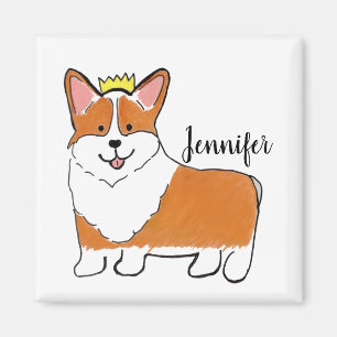 Imán Perro corgi real personalizado