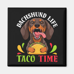 Imán perro Dachshund vida taco tiempo comida mexicana p