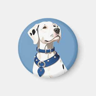 Imán Perro dálmata con collar azul