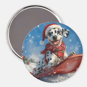 Imán Perro dálmata en escurrimiento deja que nieve Navi