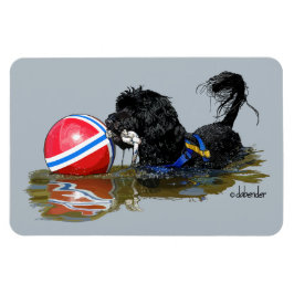 Imán Perro de agua portugués 2 con bola de boyas
