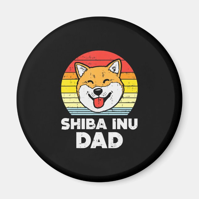 Imán Perro de atardecer y akita | Hermoso perro present (Frente)
