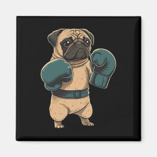 Imán Perro de Boxeo Pug Boxeador Guantes de Boxeo Mma K
