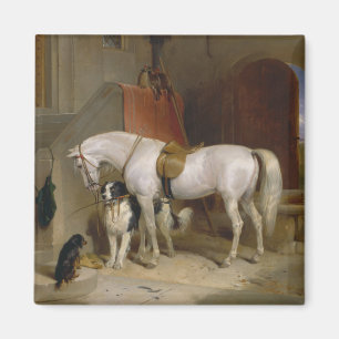 Imán Perro de caballo Favoritos pintando arte Paisaje d