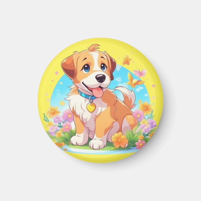 Imán Perro de cachorro (Frente)