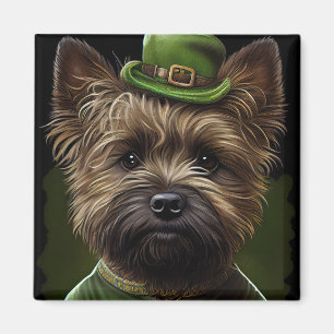 Imán Perro de Cairn Terrier en el vestido de San Patric