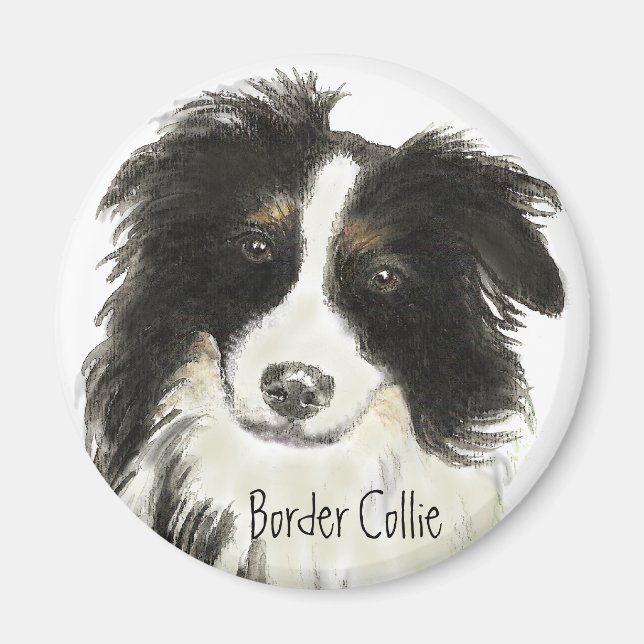 Imán Perro de color de borde o (Frente)