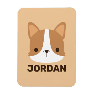 Imán Perro de Corgi con nombre personalizado