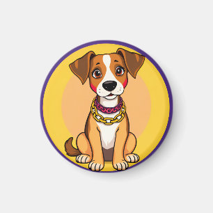 Imán Perro de dibujos animados adorable que lleva una c