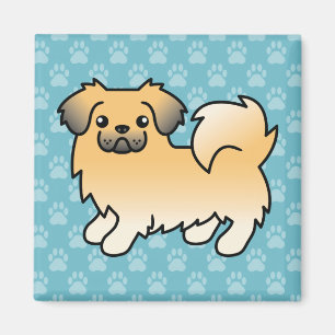 Imán Perro de dibujos animados Fawn Sable Tibetan Spani