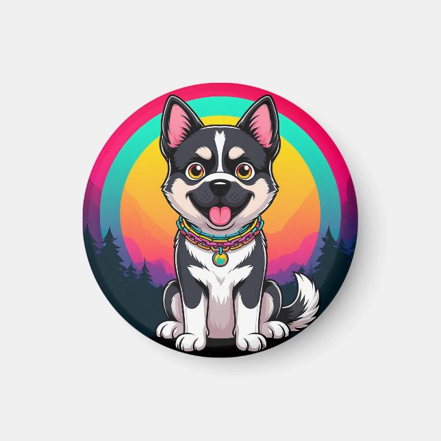 Imán Perro de Dibujos Animados Juguetón (Frente)