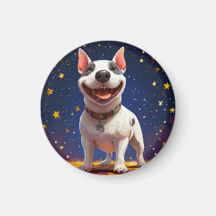 Imán Perro de dibujos animados juguetón con colores vib