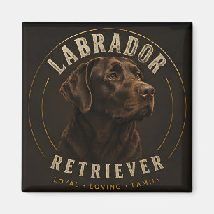 Imán Perro de familia leal Labrador Retriever de chocol