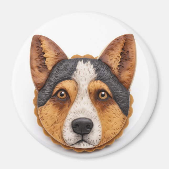 Imán Perro de Ganado Australiano Inspirado en 3D (Frente)