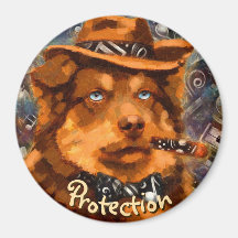 Perro de gangster guapo con ojos azules personaliz