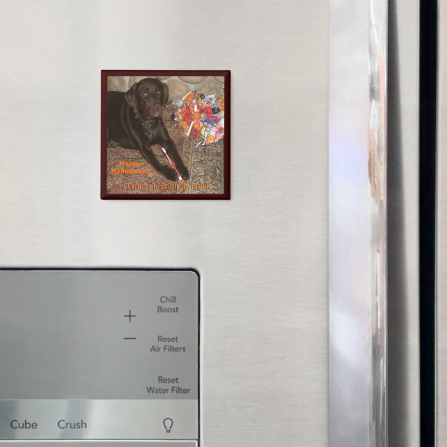 Imán Perro de Halloween con dulce (In situ (nevera))