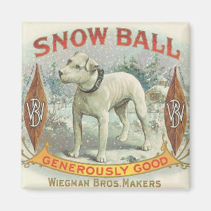 Imán Perro de la bola de la nieve del vintage