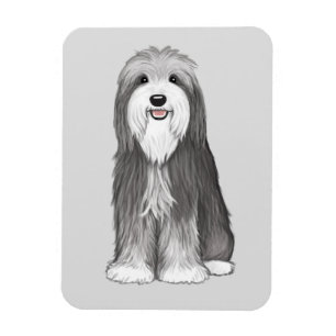 Imán Perro de la caricatura de Collie con barba