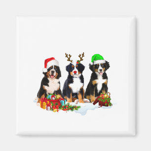 Imán Perro de montaña bernés Navidad Lindo Estampado co