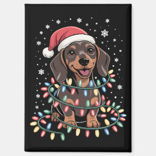 Imán Perro de Navidad Dachshund Santa Wiener