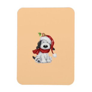 Imán Perro de Navidades con Santa Hat y Scarf