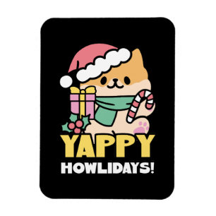 Imán Perro de Navidades Cuadros - Yappy Howlidays