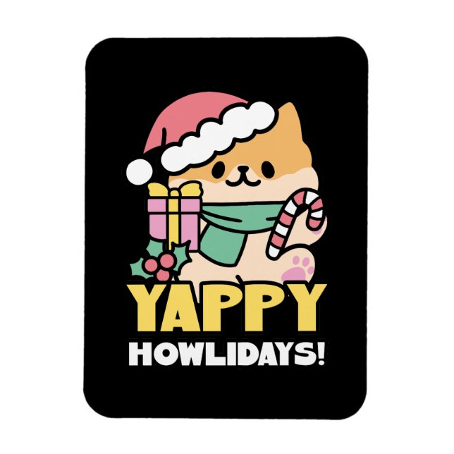 Imán Perro de Navidades Cuadros - Yappy Howlidays (Vertical)