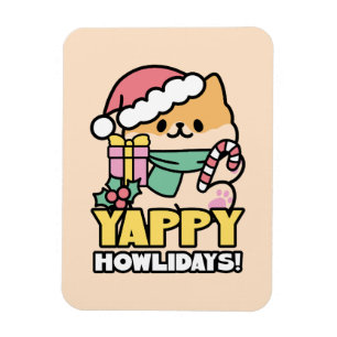 Imán Perro de Navidades Cuadros - Yappy Howlidays