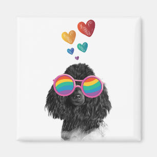 Imán Perro de perro cangrejo con El día de San Valentín