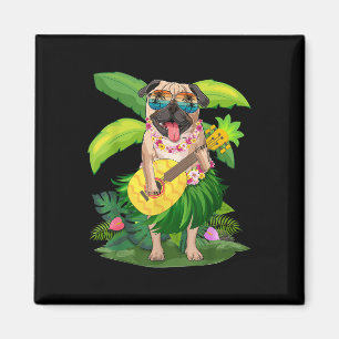 Imán Perro de Pug y amp hawaiano; ucraniano de piña va