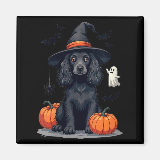 Imán Perro de Spaniel Er Temático de Halloween de Mujer (Frente)