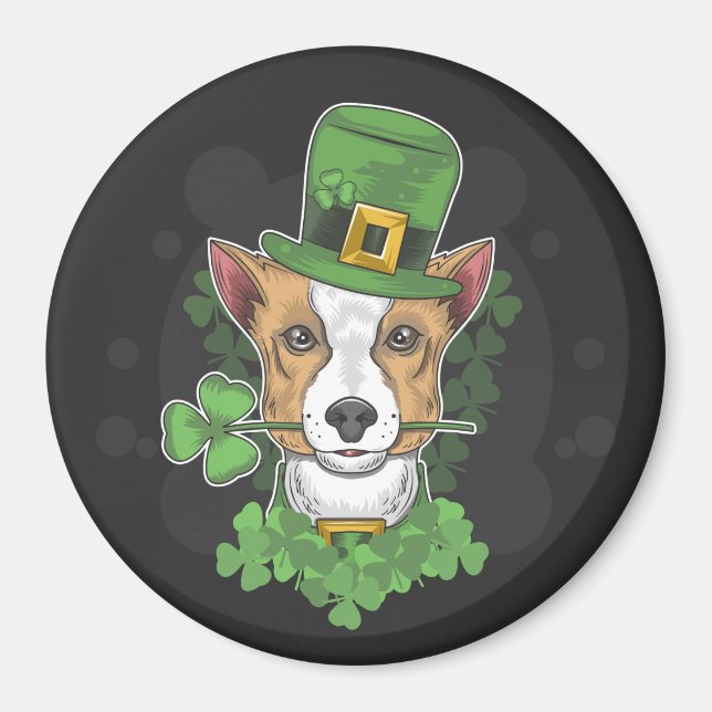 IMÁN PERRO DE TERRENO BLANCO Y MARRÓN IRLANDÉS (Frente)