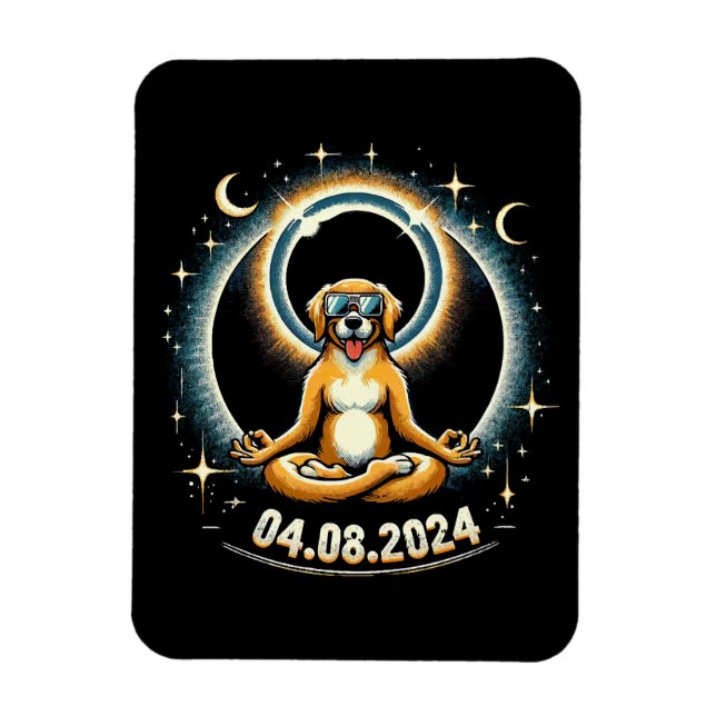 Imán Perro del eclipse solar de 2024 (Vertical)