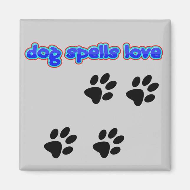 Imán Perro Deletrea Amor (Frente)