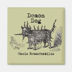Imán Perro Demon Vintage Gracioso