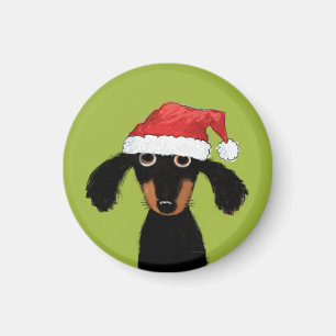 Imán Perro divertido Santa de la salchicha de Frankfurt