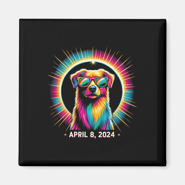 Imán Perro Eclipse Solar Con Gles Eclipépticos Solares (Frente)