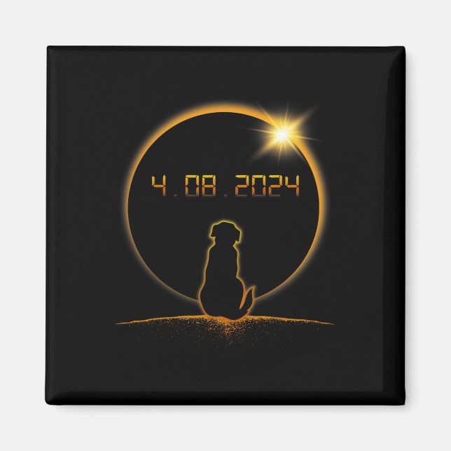 Imán Perro Eclipse Solar Total (Frente)