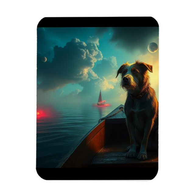 Imán Perro en barco (Vertical)