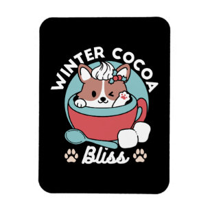 Imán Perro en taza festiva para vibraciones de vacacion