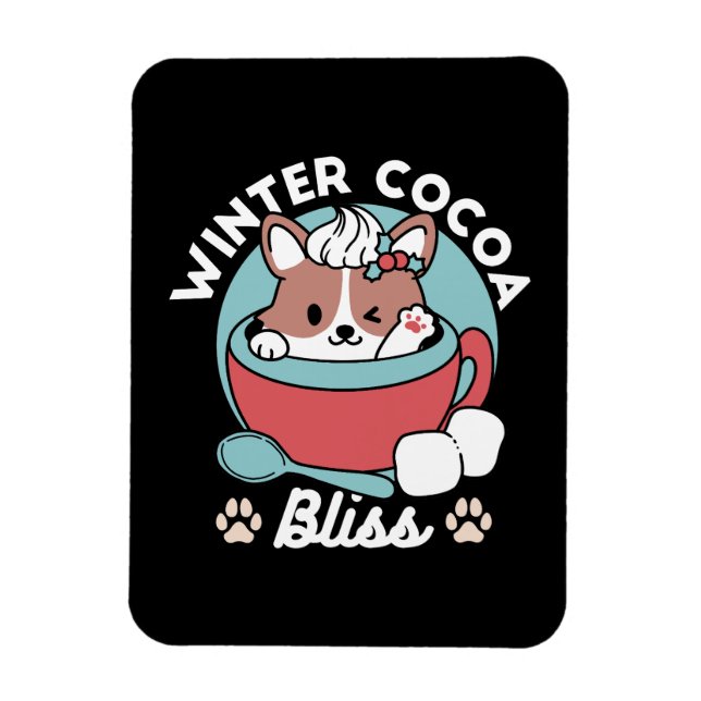 Imán Perro en taza festiva para vibraciones de vacacion (Vertical)