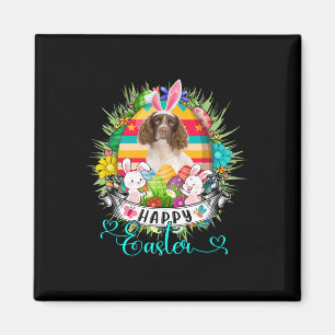 Imán Perro English Springer Spaniel en huevos de Pascua