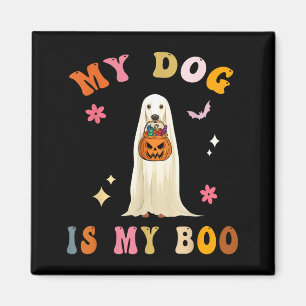 Imán Perro Es Boo_ Lindo Groovy Espeluznante Halloween 