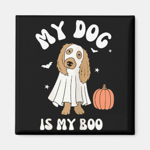 Imán Perro Es Boo Para Vibraciones De Halloween Negro Y