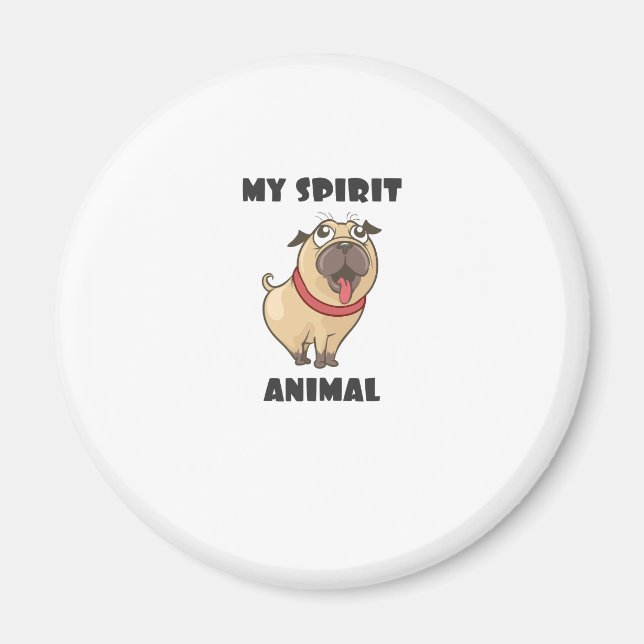 Imán perro-espíritu-animal-blanco (Frente)